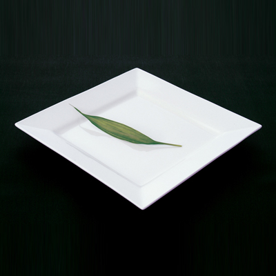 Shaped White Square Dinner Plate 10.25"